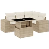 Image de vidaXL Ensemble de salon de jardin 5 pièces avec coussins Beige Poly Rattan