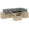 Image de vidaXL Ensemble de salon de jardin 6 pièces avec coussins Beige Poly Rattan