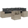 Image de vidaXL Ensemble de salon de jardin 6 pièces avec coussins gris clair Poly rotin