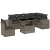 Image de vidaXL Ensemble de salon de jardin 7 pièces avec coussins Gris Poly rotin