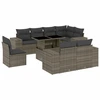 Image de vidaXL Ensemble de salon de jardin 9 pièces avec coussins Gris Poly rotin