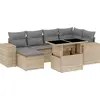 Image de vidaXL Ensemble de salon de jardin 7 pièces avec coussins Beige Poly Rattan