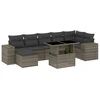 Image de vidaXL Ensemble de jardin canapé 8 pièces avec coussins Gris Poly rotin