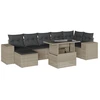 Image de vidaXL Ensemble de jardin canapé 8 pièces avec coussins gris clair Poly rotin
