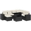 Image de vidaXL Ensemble de jardin canapé 8 pièces avec coussins noir poly rotin