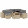 Image de vidaXL Ensemble de jardin canapé 8 pièces avec coussins Beige Poly Rattan