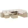 Image de vidaXL Ensemble de salon de jardin 9 pièces avec coussins beige Poly rotin