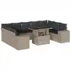 Image de vidaXL Ensemble de 10 canapés de jardin avec coussins gris clair Poly rotin