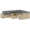 Image de vidaXL Ensemble de salon de jardin 10 pièces avec coussins Beige Poly Rattan