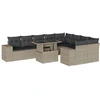 Image de vidaXL Ensemble de 10 canapés de jardin avec coussins gris clair Poly rotin