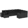 Image de vidaXL Ensemble de 10 canapés de jardin avec coussins noir poly rotin