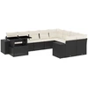 Image de vidaXL Ensemble de 10 canapés de jardin avec coussins noir poly rotin