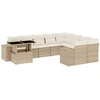 Image de vidaXL Ensemble de salon de jardin 10 pièces avec coussins Beige Poly Rattan