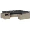 Image de vidaXL Ensemble de 10 canapés de jardin avec coussins gris clair Poly rotin