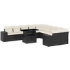 Image de vidaXL Ensemble de salon de jardin 11 pièces avec coussins noir poly rotin