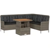 Image de vidaXL Ensemble de salon de jardin 2 pièces avec coussins Poly Rattan Gris