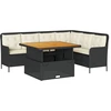 Image de vidaXL Ensemble de salon de jardin 2 pièces avec coussins Noir Poly Rattan