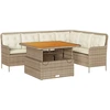 Image de vidaXL Ensemble de salon de jardin 2 pièces avec coussins Beige Poly Rattan