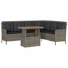 Image de vidaXL Ensemble de salon de jardin 2 pièces avec coussins Poly Rattan Gris