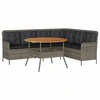 Image de vidaXL Ensemble de salon de jardin 2 pièces avec coussins Poly Rattan Gris