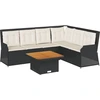 Image de vidaXL Ensemble salon de jardin 5 pièces avec coussins noir poly rotin