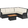 Image de vidaXL Ensemble salon de jardin 5 pièces avec coussins noir poly rotin