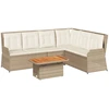 Image de vidaXL Ensemble de salon de jardin 5 pièces avec coussins Beige Poly Rattan