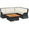 Image de vidaXL Ensemble salon de jardin 5 pièces avec coussins noir poly rotin
