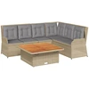 Image de vidaXL Ensemble de salon de jardin 5 pièces avec coussins Beige Poly Rattan