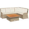 Image de vidaXL Ensemble de salon de jardin 5 pièces avec coussins Beige Poly Rattan
