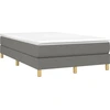 Image de vidaXL Lit boxspring avec matelas gris foncé 120x190 cm Tissu