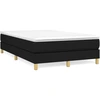 Image de vidaXL Lit boxspring avec matelas noir 120x190 cm Tissu