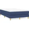 Image de vidaXL Lit boxspring avec matelas bleu 120x190 cm Tissu