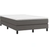 Image de vidaXL Lit boxspring avec matelas Gris 120x190 cm Similicuir
