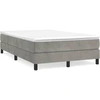 Image de vidaXL Lit boxspring avec matelas gris clair 120x190 cm velours