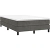 Image de vidaXL Lit boxspring avec matelas gris foncé 120x190 cm velours