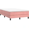 Image de vidaXL Lit boxspring avec matelas rose 120x190 cm velours