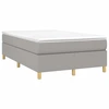 Image de vidaXL Lit boxspring avec matelas gris clair 120x190 cm Tissu