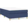 Image de vidaXL Lit boxspring avec matelas bleu 120x190 cm Tissu