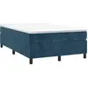Image de vidaXL Lit boxspring avec matelas bleu foncé 120x190 cm velours