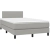Image de vidaXL Lit boxspring avec matelas gris clair 120x190 cm Tissu