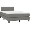 Image de vidaXL Lit boxspring avec matelas gris foncé 120x190 cm Tissu
