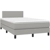 Image de vidaXL Lit boxspring avec matelas gris clair 120x190 cm Tissu