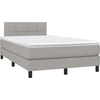 Image de vidaXL Lit boxspring avec matelas gris clair 120x190 cm Tissu