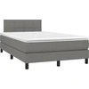 Image de vidaXL Lit boxspring avec matelas gris foncé 120x190 cm Tissu