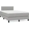 Image de vidaXL Lit boxspring avec matelas gris clair 120x190 cm Tissu
