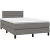 Image de vidaXL Lit boxspring avec matelas gris foncé 120x190 cm Tissu