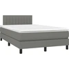 Image de vidaXL Lit boxspring avec matelas gris fonc © 120x190 cm Tissu