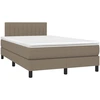 Image de vidaXL Lit Boxspring avec matelas Taupe 120x190 cm Tissu