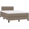Image de vidaXL Lit Boxspring avec matelas Taupe 120x190 cm Tissu